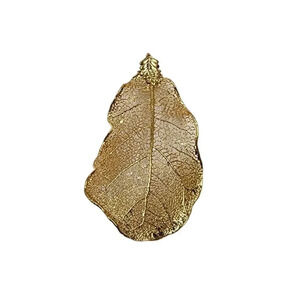 Vintage Filigree Leaf Pendant Gold Tone